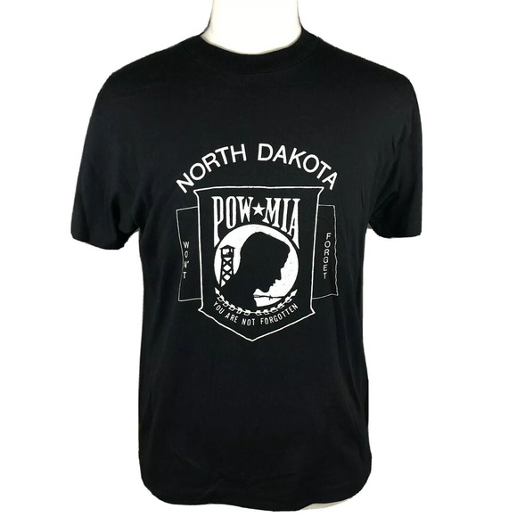Screen Stars Other - North Dakota POW MIA VTG 70s Screen Stars T-Shirt Size Large Single Stitch USA